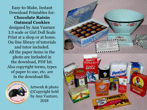 Cookie Making Digital Kit for 18" girl dolls 1:3 scale